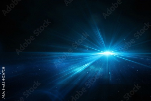 Abstract star with lens flare and bokeh effect on black background