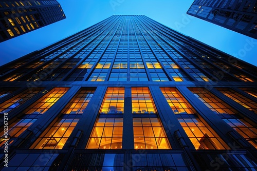 Wallpaper Mural sidewalk of a tall dark building is lit up at night professional photography Torontodigital.ca