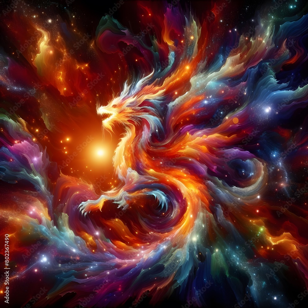 Fusion flare dragon Abstract Colorful Shape of vibrant hues and dynamic Background Fusion flare dragon Abstract Colorful Shape of vibrant hues and dynamic Background
