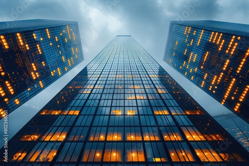Wallpaper Mural sidewalk of a tall dark building is lit up at night professional photography Torontodigital.ca