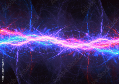 Purple lightning, electrical background abstract