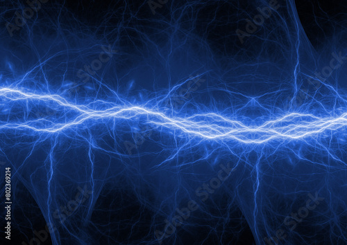 Blue lightning, electrical background abstract © Martin Capek