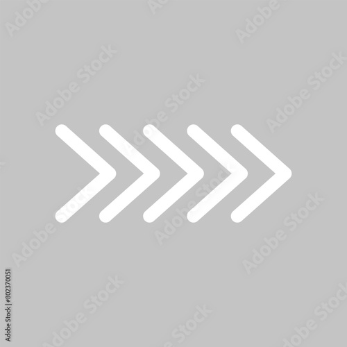 Share icon with arrow. White icon on grey background. flat design arrow pointing backward icon. right, next, forward, proceed straight, symbol for direction. Vector illustration. Eps file 109.