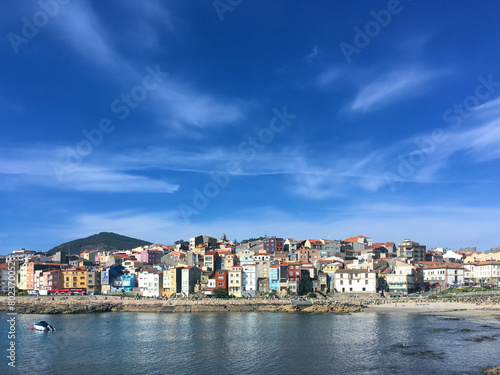View of the port of the city A Guarda, O Baixo Miño, Galicia, Spain, April 2019