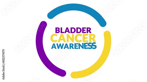 Bladder Cancer Awareness Month In and Out text Animation In Circle Moving Background, Bladder Cancer Awareness Month motion graphic Video for enjoying and celebrating Bladder Cancer Awareness Month.