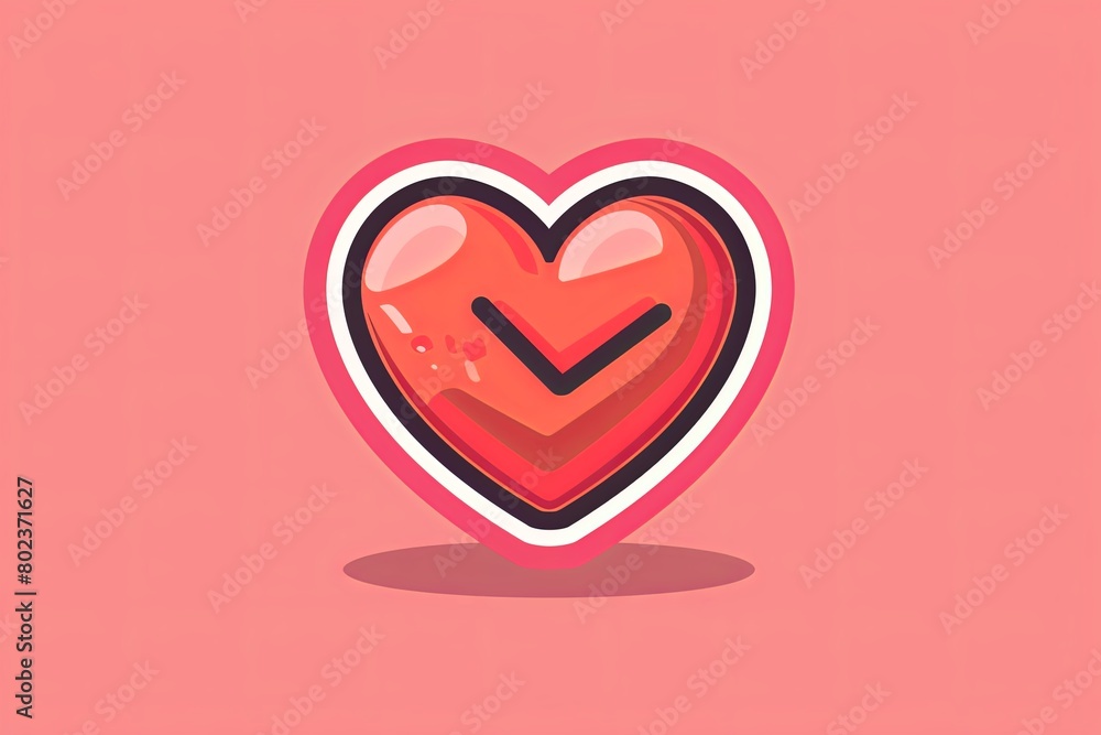tick icon consisting of a heart shap