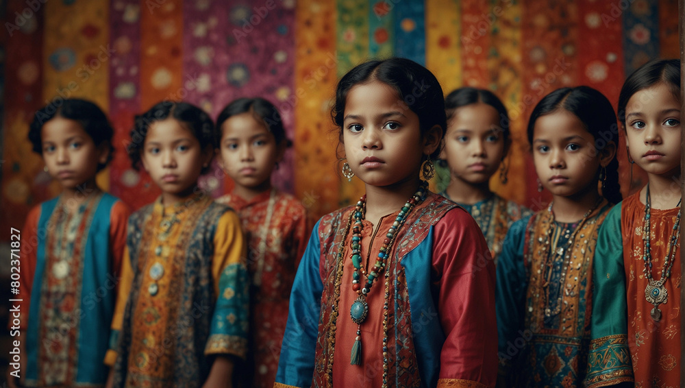 World Children's Day creative graphic banner poster, Generative AI picture photo World Children's Day creative graphic banner poster, Generative AI picture photo
