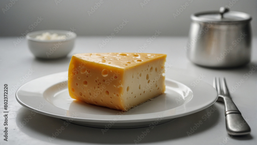 Image of delicious cheese on a white table 55