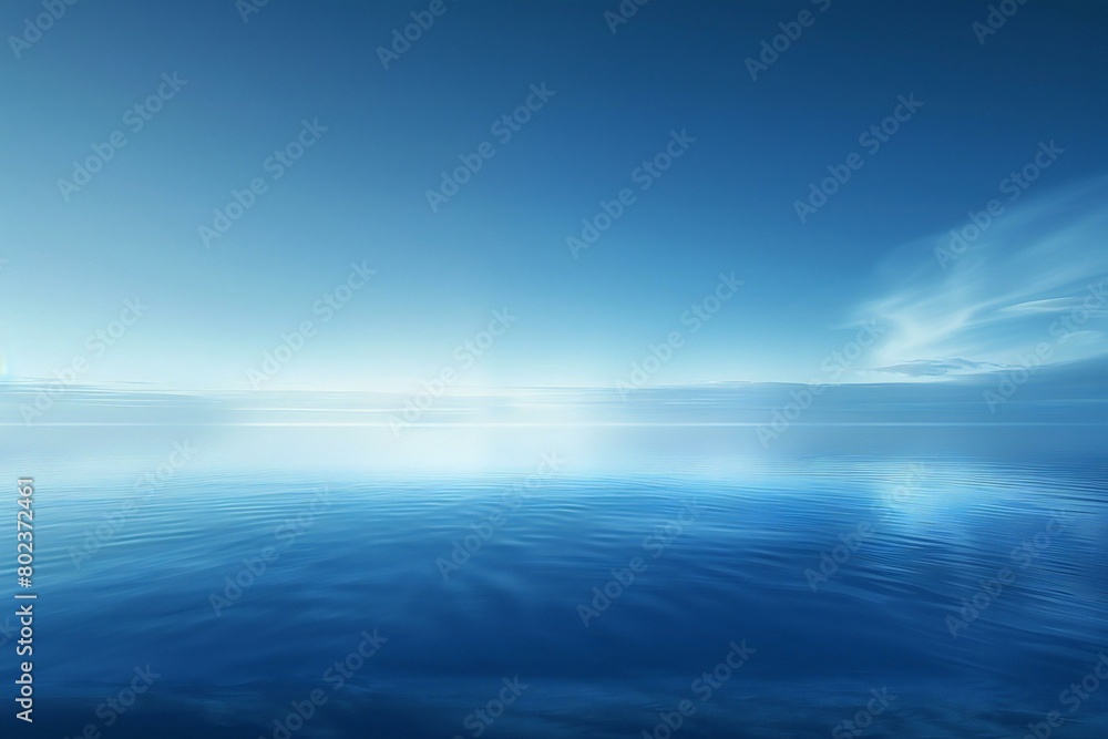 Beautiful seascape with blue sky and clouds reflected in water