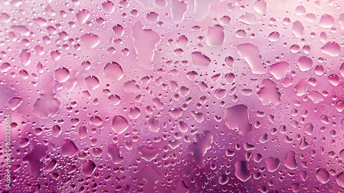 Pink water drops background   Wet glass surface texture   Bubble dew pattern   Transparent window raindrops  Perfectly round droplet design backdrop