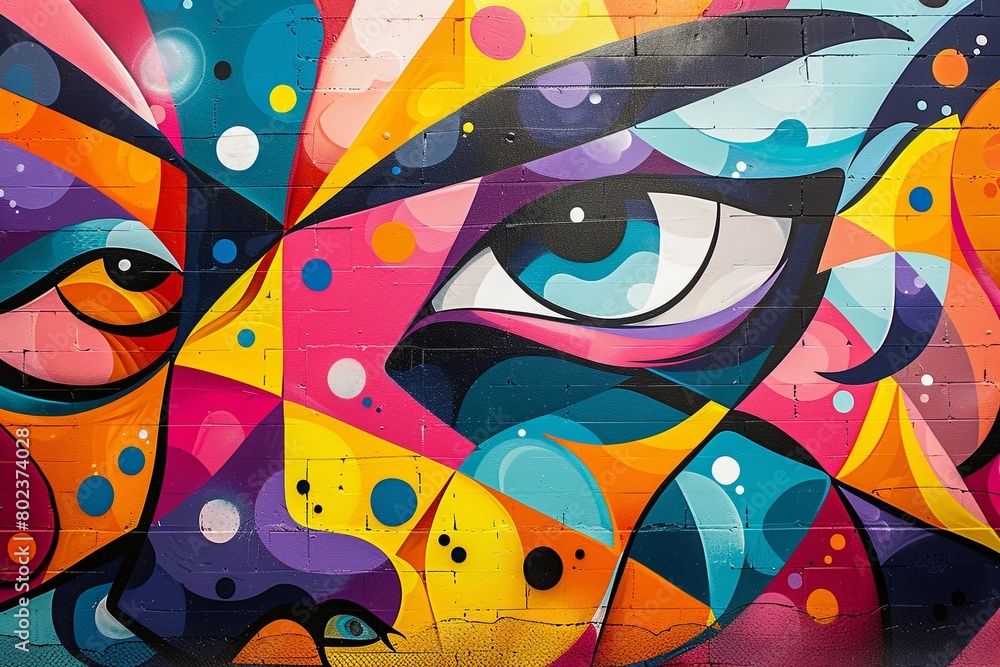 graffiti artwork, acrylic, bright colors