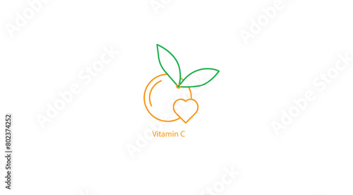 Vitamin C Nutrient Essential Vector Icon Design