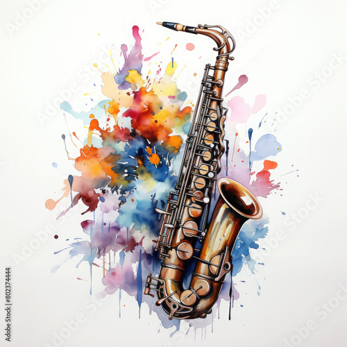 Watercolor English Horn Illustration  Generative Ai