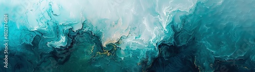 Liquid abstract background banner white and cyan