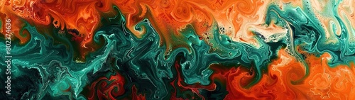 Liquid abstract background banner black and orange