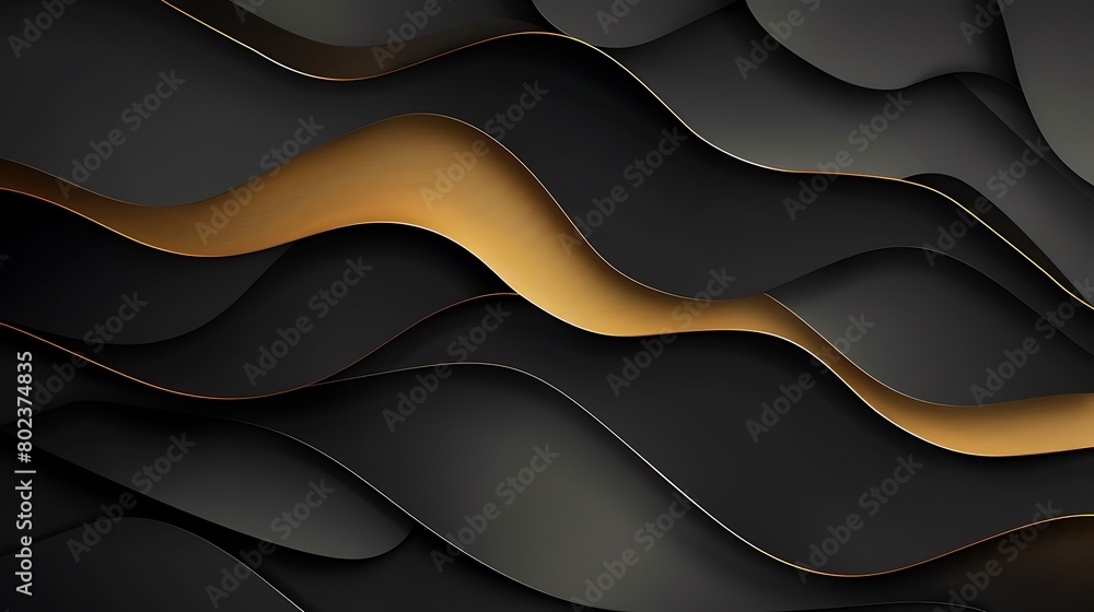 Abstract black and gold gradient papercut geometric background Abstract black and gold gradient papercut geometric background