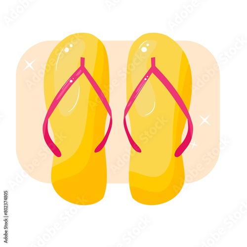 Beach sandal in summer vector