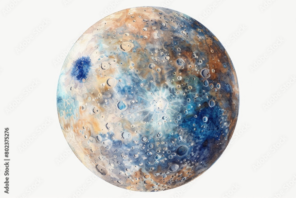 Close up of a moon with water droplets, suitable for science or nature concepts Close up of a moon with water droplets, suitable for science or nature concepts