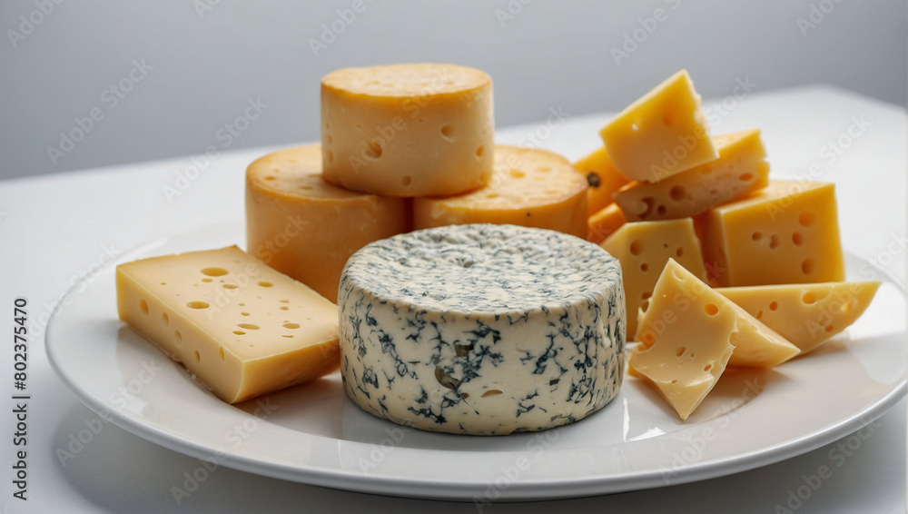 Image of delicious cheese on a white table 9