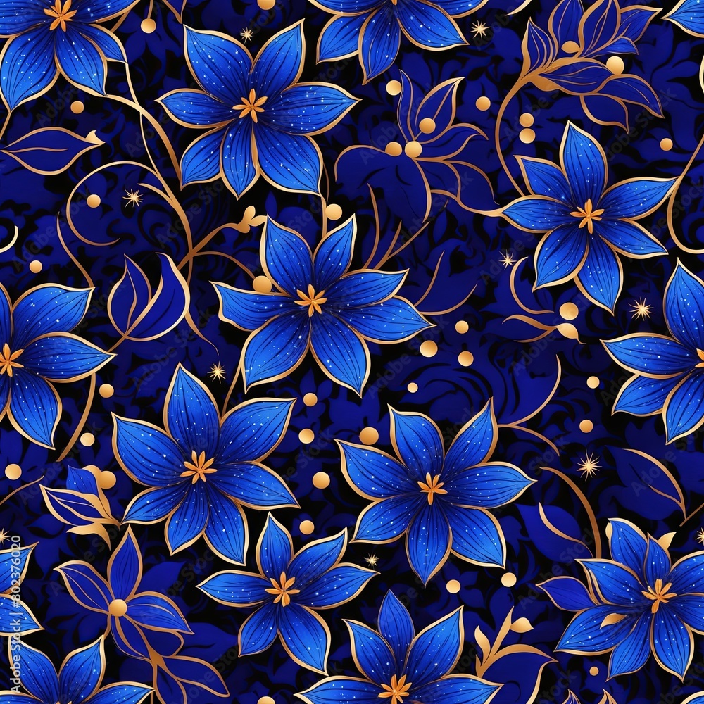 Midnight Flowers Seamless Pattern Background Midnight Flowers Seamless Pattern Background