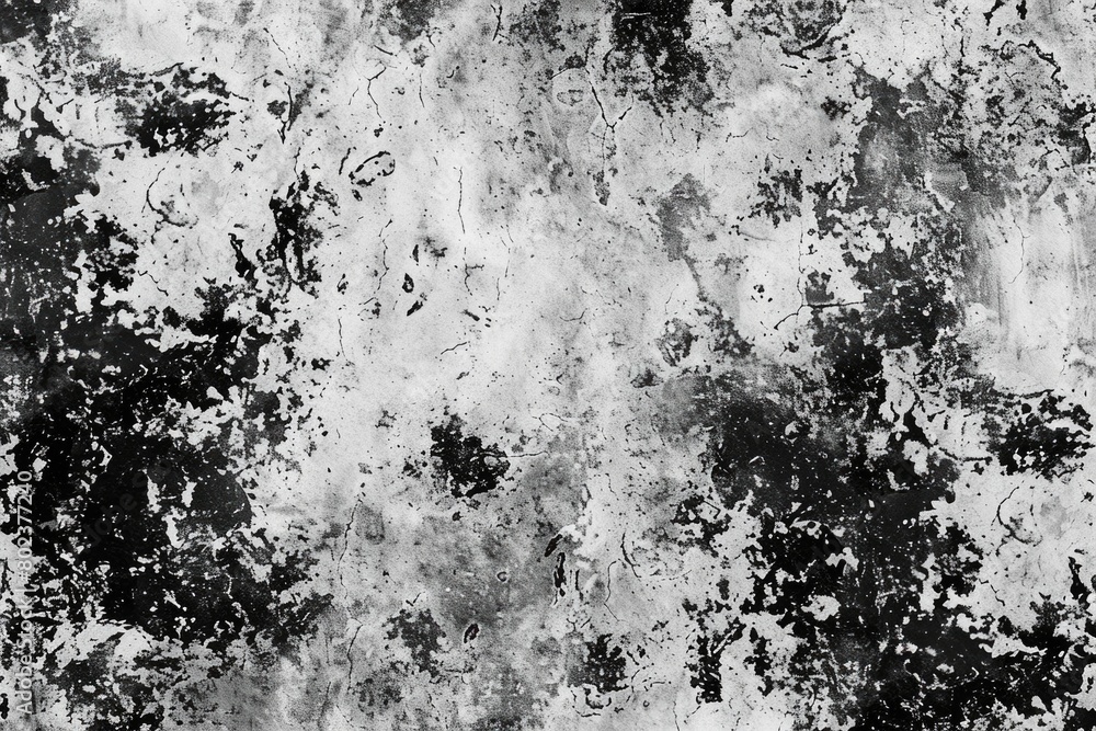 A black and white photo of a dirty wall. Suitable for texture backgrounds