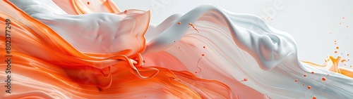Liquid abstract background banner white and orange