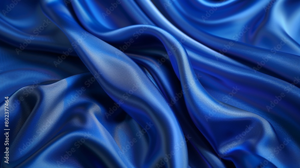 Silky satin fabric in a royal blue shade brings a smooth and luxurious texture to your background. Silky satin fabric in a royal blue shade brings a smooth and luxurious texture to your background.