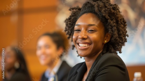 Confident Smile in Corporate Setting