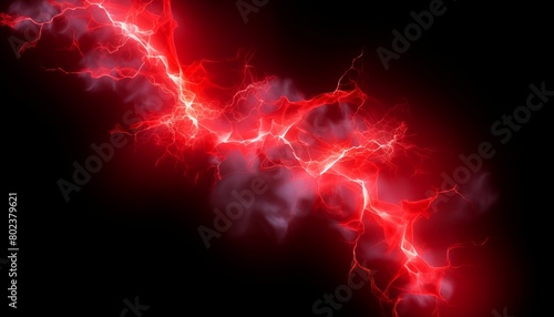 red electric lightning thunder