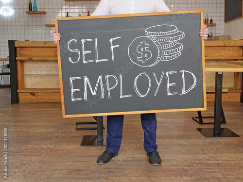 Slika na platnu Self employed businessman owner of the cafe