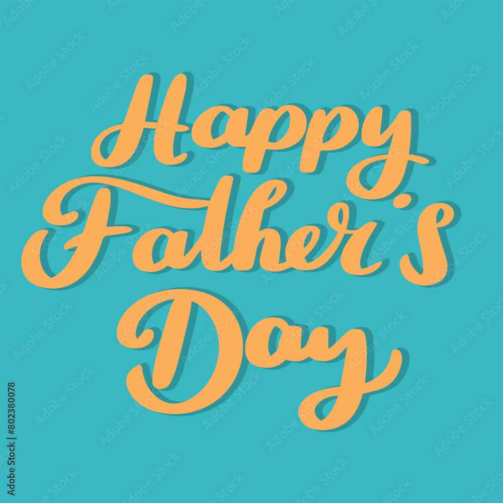 Happy Father's Day text banner square composition. Hand drawn vector art. Happy Father's Day text banner square composition. Hand drawn vector art.