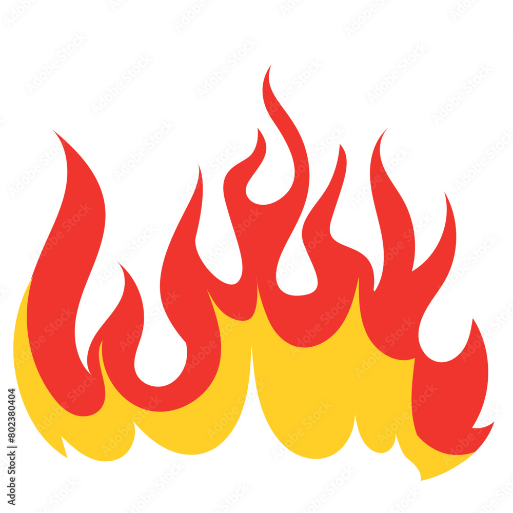 Set of red and orange fire flame, Fire collection Set of red and orange fire flame, Fire collection