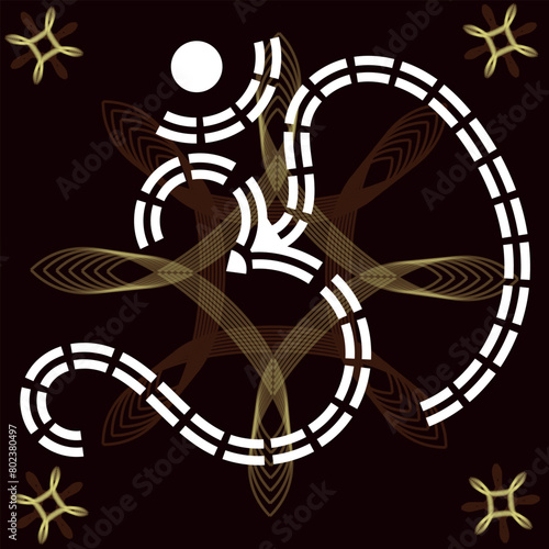 Om. Ohm. Buddhist and Hindu religions. Symbol of God, creation.