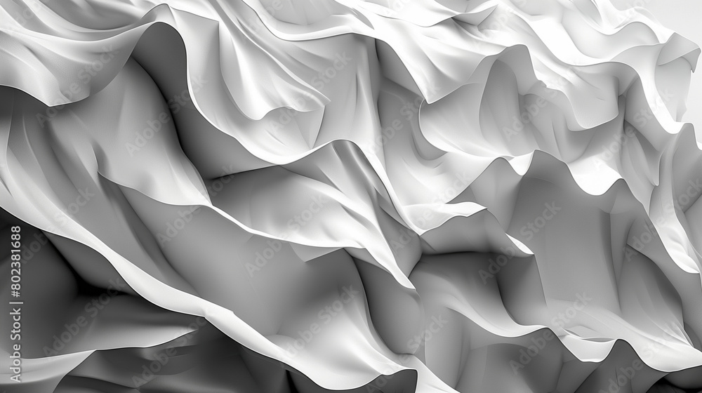 Obraz premium Monochrome abstract with dynamic flowing fabric textures in grayscale shades