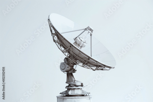 satellite isolated on white satellite dish ,modern networks against a clean white backdrop. photo