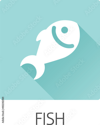 A fish seafood food icon concept. Possibly an icon for the allergen or allergy.