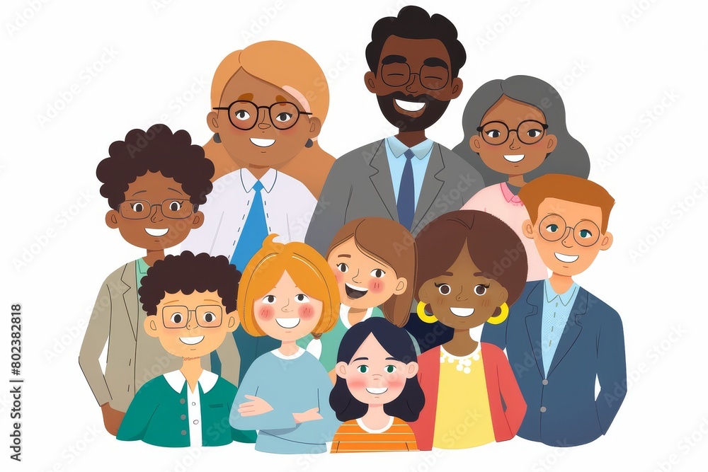 A vibrant group of educators smiling and posing happily for a photo together, radiating camaraderie and professionalism. A vibrant group of educators smiling and posing happily for a photo together, radiating camaraderie and professionalism.