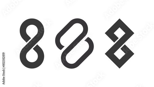 Abstract symbols isolated on white background. Vector illustration.