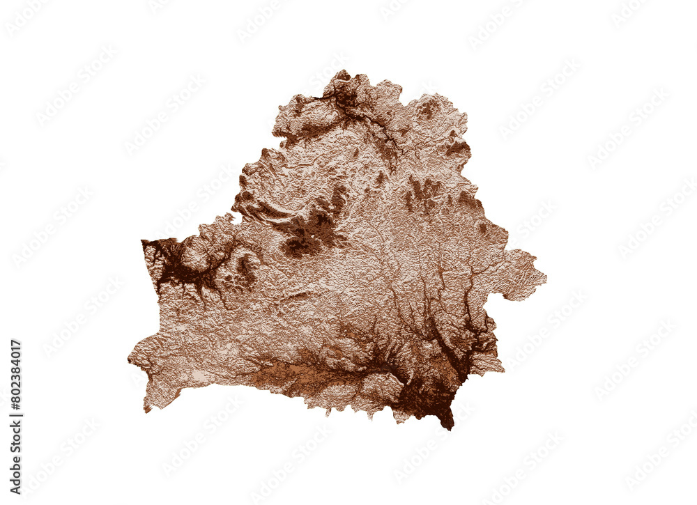 Obraz premium Map of Belarus in old style, brown graphics in a retro style Vintage Style. High detailed 3d illustration