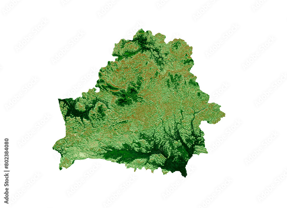 Belarus Topographic Map 3d realistic map Color 3d illustration
