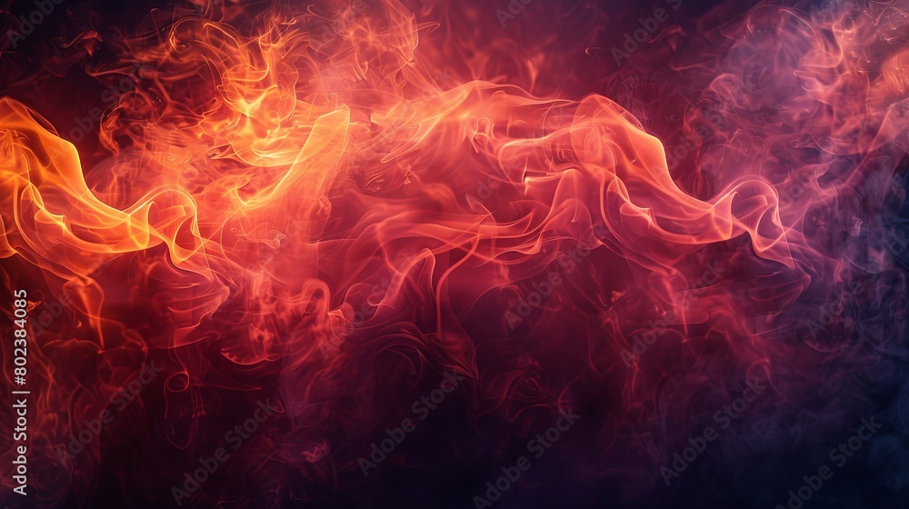 A red and orange flame with smoke coming out of it