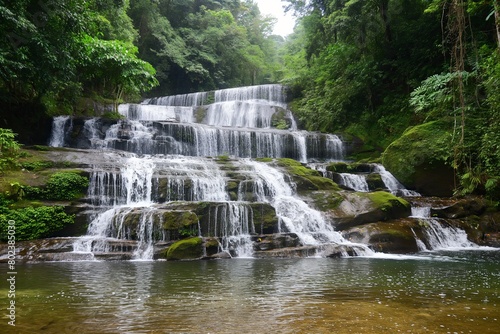 calming beauty of a cascading waterfall © Suresh Thangavel