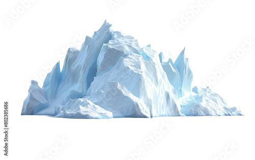 Iceberg in the Sea  Frozen Giants  Icebergs Amidst the Ocean on white background.