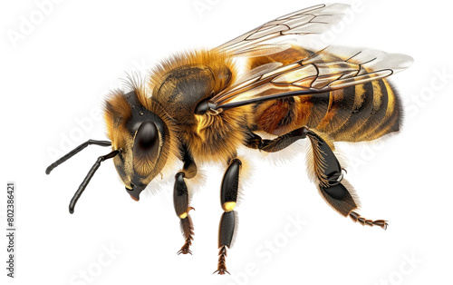 Honey Bee, Graceful Honey Bee on white background. © Tayyab Imtiaz