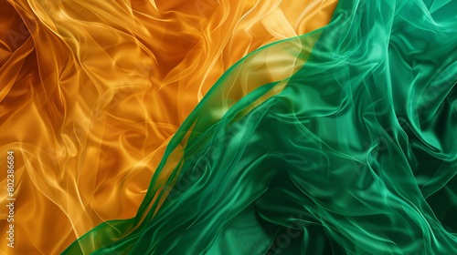 serene blend of deep amber and emerald green, ideal for an elegant abstract background