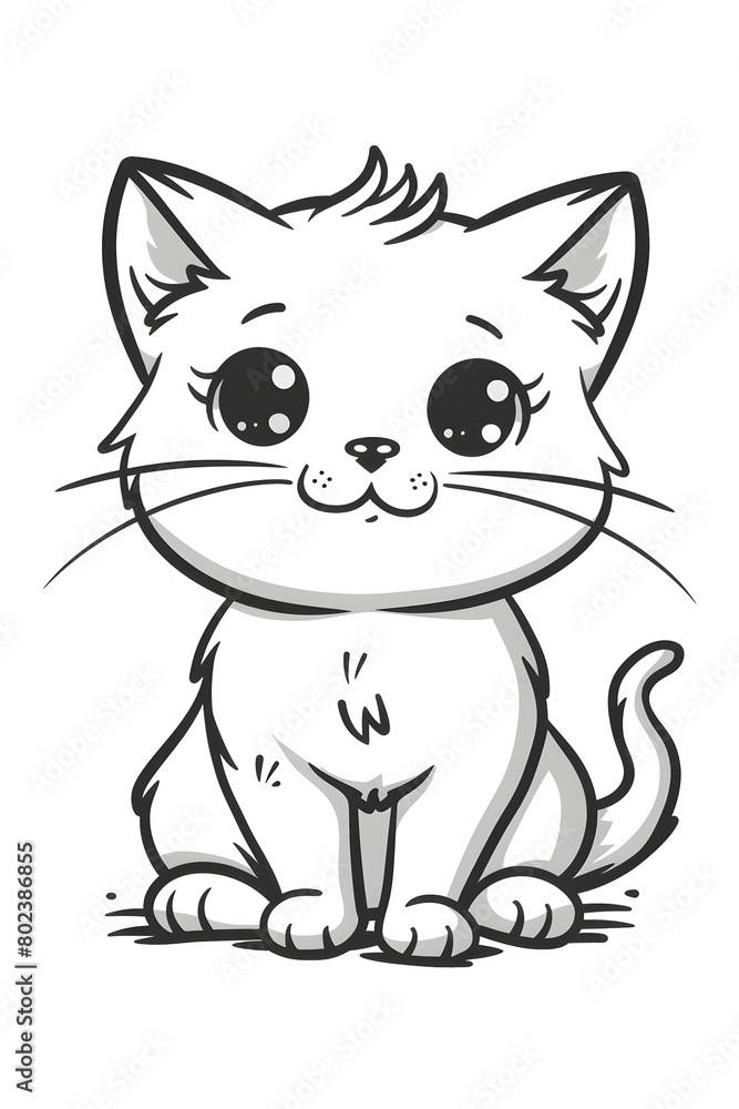 Cartoon drawing of a Felidae Vertebrate with cute gesture