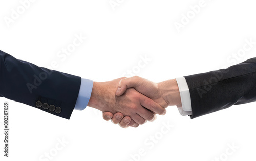 Handshake Between Two Businessmen, Business Executives Shaking Hands on white background.