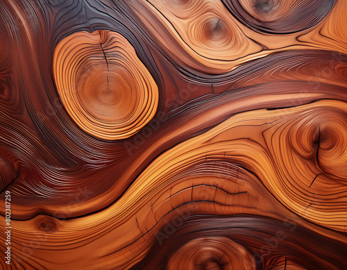 mahogany knotted wood texture background abstract wooden backdrop wallpaper (ID: 802387259)