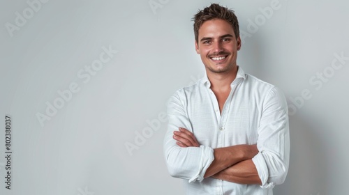 A Confident Man in White Shirt © Alena
