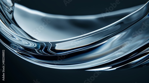 A close-up, high-resolution shot of a piece of curved glassware, emphasizing the elegant shape and the pristine quality of the glass